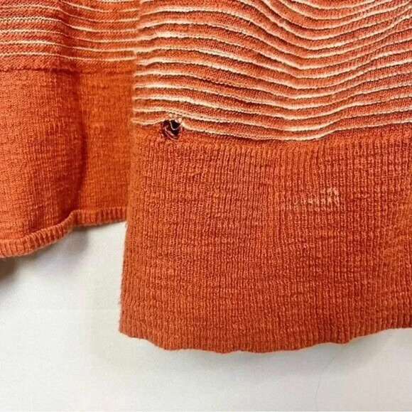 Madewell Summer Ryder Rust Orange Stripe Cardigan Sweater XS - Picture 5 of 6